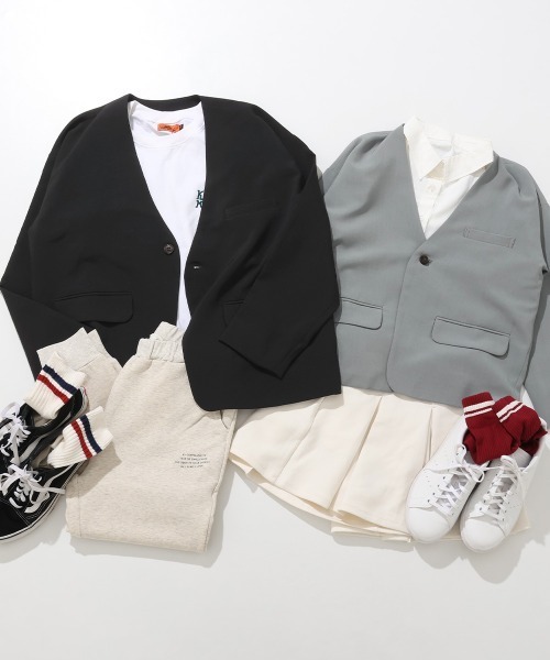 「KRIFF MAYER Kid's Collection」 「KIDS」ノーカラージャケット 170 グレイッシュベージュ キッズ_画像4