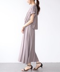 ワンピース 半袖 麻調合繊セパレート風ワンピースの詳細画像3