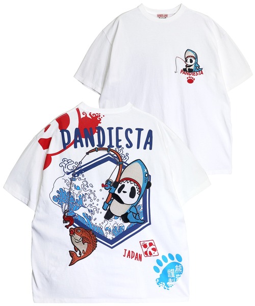 PANDIESTA（パンディエスタ） tシャツ 釣りキチ鮫パンダTシャツ(M2