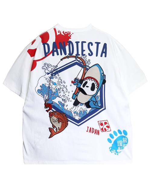 PANDIESTA（パンディエスタ） tシャツ 釣りキチ鮫パンダTシャツ(M2