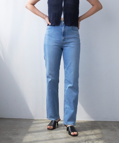 「YANUK」 デニムパンツ 26inch ライトブルー レディース_画像3