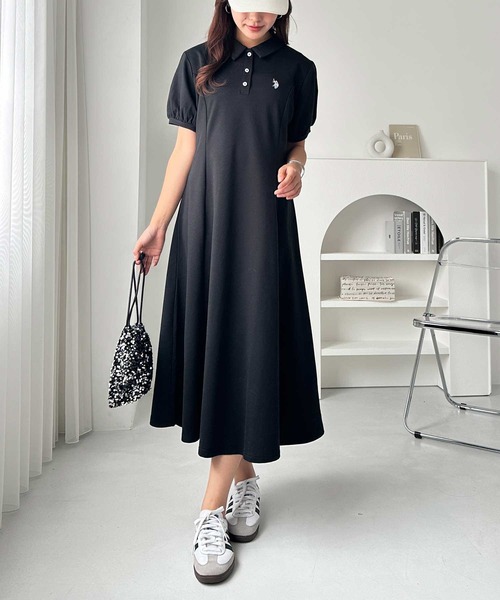 「U.S. POLO ASSN.」 シャツワンピース MEDIUM 杢グレー レディース_画像8