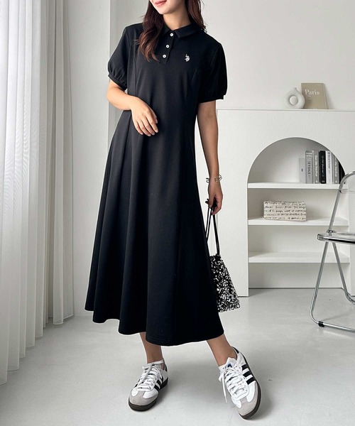 「U.S. POLO ASSN.」 シャツワンピース MEDIUM 杢グレー レディース_画像9