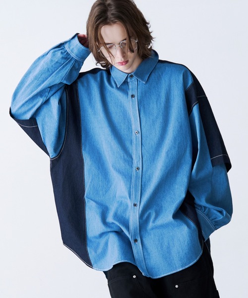 SeeSew シャツ 「UNISEX」FAKE BLOCKING SHIRTS/フェイクブロッキング