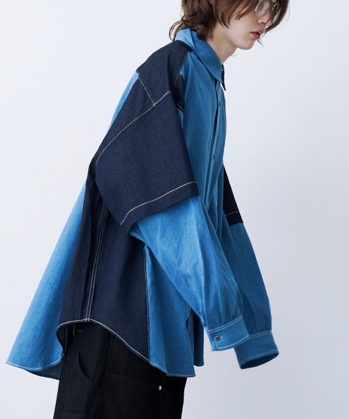 SeeSew シャツ 「UNISEX」FAKE BLOCKING SHIRTS/フェイクブロッキング