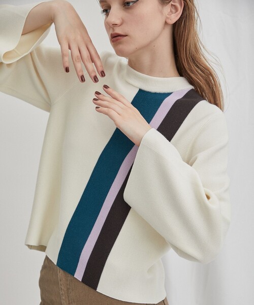 WRAPINKNOT STODIOUS別注 POLO KNIT TOPS 別注POLO KNIT TOPS(FREE WHITE): WRAPINKNOT: WOMENS