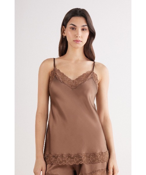 Intimissimi インナーシャツ 肌着 レース＆シルク キャミソール