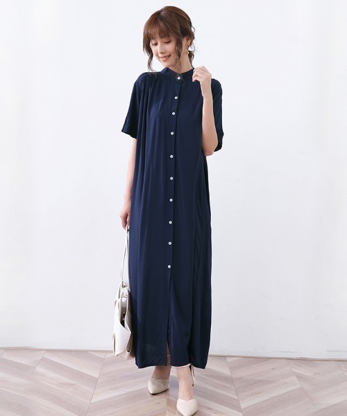 レディース シャツワンピース 薄手コート カジュアル c3045 aozorashoten0330_azr0126-asxin921