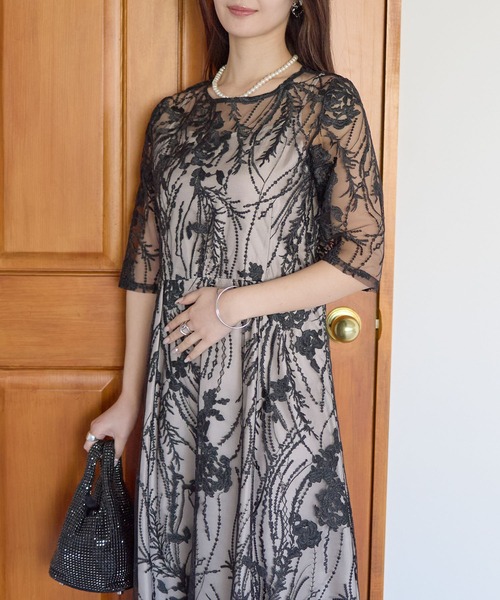 PREFERIR（プレフェリール） ドレス 総レース バックリボン 結婚式