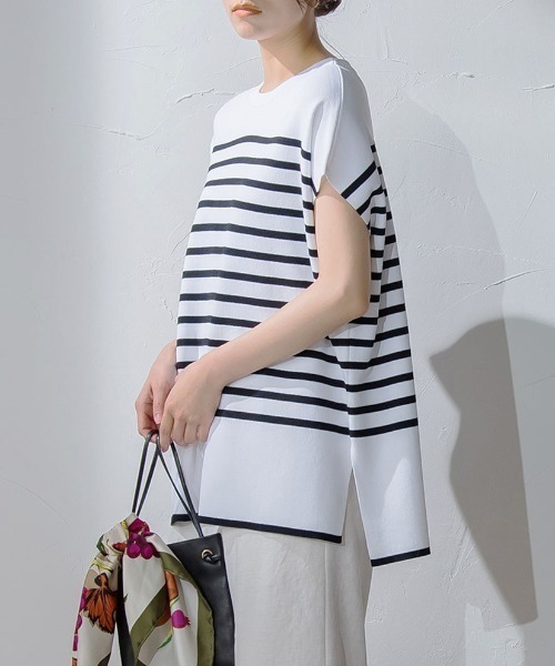 安価 ワタナベニット フレンチスリーブパネルボーダーニット ニット セーター レディースファッション ファッション 12 0 Www Jesuitnola Org