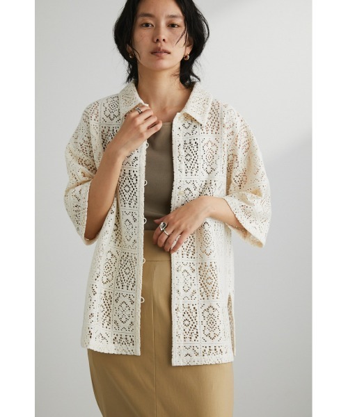 STYLEMIXER シャツ ブラウス クロシェレースシャツ : ZOZOTOWN Yahoo  