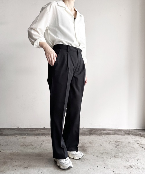 23区　ストレッチパンツ センタープレスパンツ 黒スラックス　パンツ　48 COMMON WARE スラックス パンツ COMMONWARE:TRストレッチ