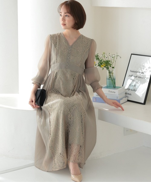 PREFERIR ドレス 楊柳シフォン シアースリーブ 結婚式 パーティ