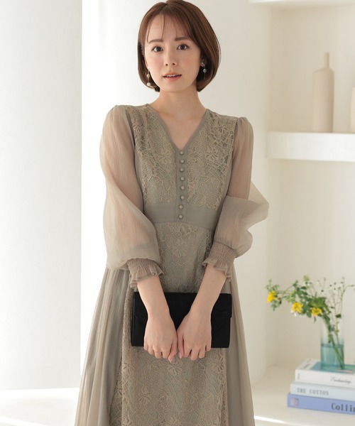 結婚式 パーティー シースルー ドレス シフォン スリット Amazon.co.jp: [TRVELBETT] シフォン シースルー レース ロング