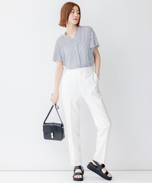 23区 パンツ 「洗える」トロピカル2WAYストレッチ テーパード
