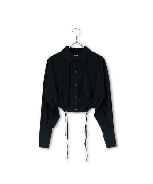 ブラウス シャツ ドロスト クロップド シャツ レディース Limue ブラウス シャツ ドロストクロップドシャツ レディース