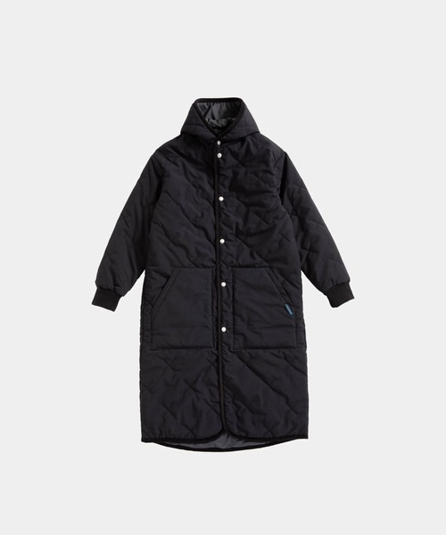 【極美品】LAVENHAM キルティングAライン ロングコート フード 紺 38 LAVENHAM コート アウター LONGLINE BRUNDON WOMENS / ロング