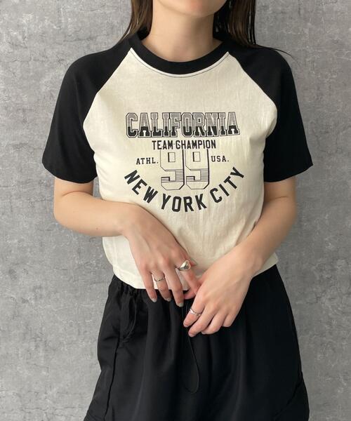 WOND tシャツ CALIFORNIAロゴラグランTシャツ レディース