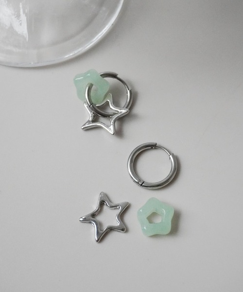 Port（ポート） フープ ピアス 「 」 2WAY ハート スター モチーフ