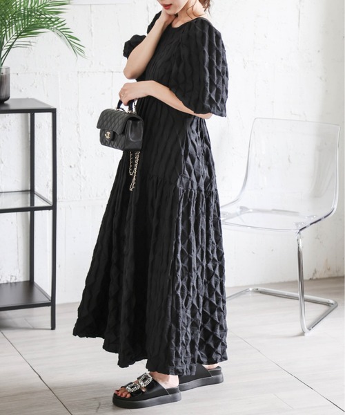 日本未入荷★Karen Millen パフスリーブティアードワンピース ワンピース パフスリーブティアードワンピース : ZOZOTOWN Yahoo