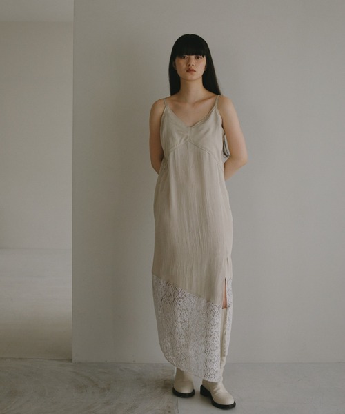 CASA FLINE ワンピース サテンレースキャミドレス : ZOZOTOWN Yahoo!店  