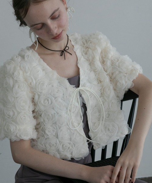 カーディガン Flower lace bolero　　フラワーレースボレロ レディース BONLECILL noir カーディガン 「BONLECILL noir」フラワー