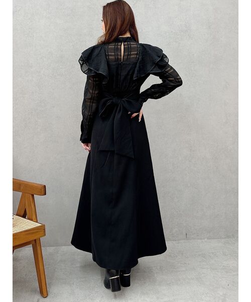 MERCURYDUO ワンピース 2WAYシアーチェックラッフルドッキング