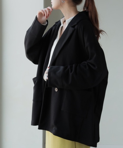 HUG.U（ハグユー） ジャケット テーラードジャケット とろみポンチ