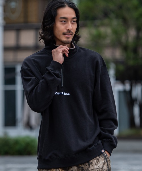 ♡未着用♡Dickies 裏起毛 グレー ハーフジップ　スウェットトレーナー Dickies トレーナー スウェット 「Dickies/ディッキーズ」裏起毛