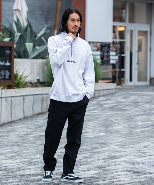 ♡未着用♡Dickies 裏起毛 グレー ハーフジップ　スウェットトレーナー Dickies トレーナー スウェット 「Dickies/ディッキーズ」裏起毛