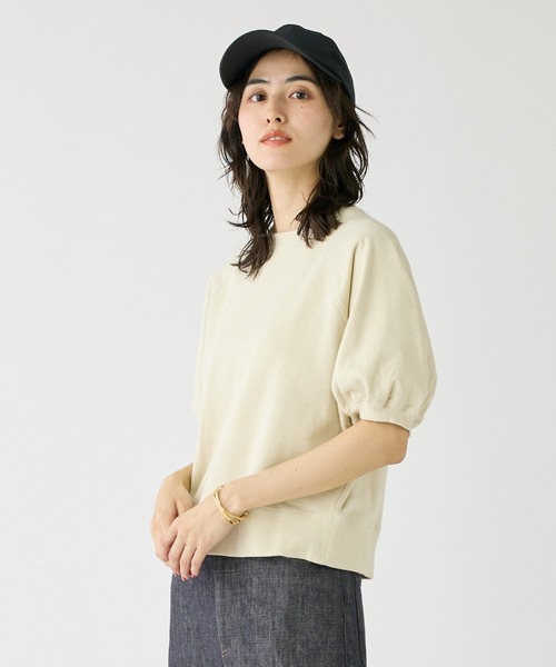 tシャツ パフスリーブスウェットプルオーバー レディース