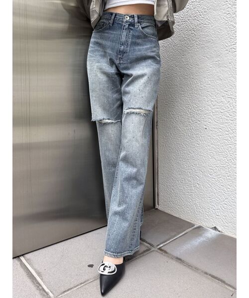 GYDA（ジェイダ） ジーンズ デニム デニムパンツ ハイウエストKNEE