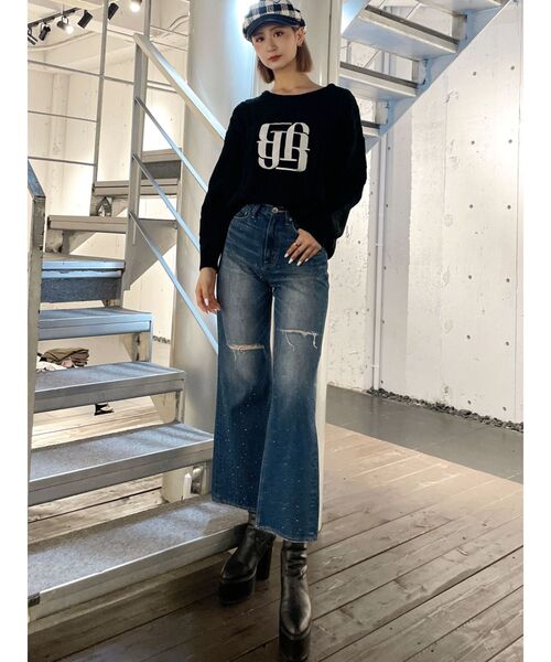 GYDA（ジェイダ） ジーンズ デニム デニムパンツ ハイウエストKNEE
