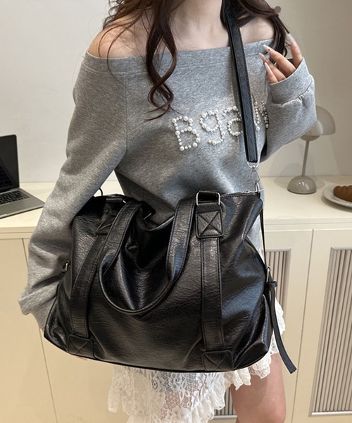 lilful ボストンバッグ 「A4サイズ対応！」大容量マルチWAYボストン