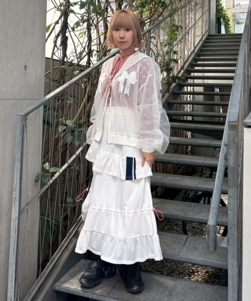 Candy Stripper FRILL MESH JERSEY スカート Candy Stripper（キャンディーストリッパー） スカート FRILL MESH