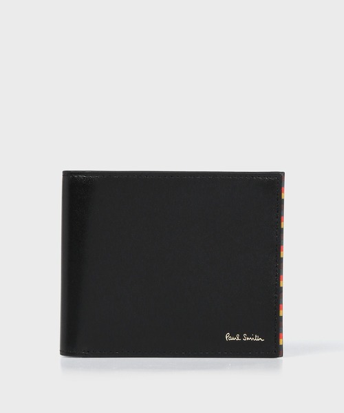 新品 ポールスミス ステッチハイライト エンボスロゴ 二つ折りマネークリップ 黒 ポールスミス 財布 Paul Smith メンズ 2つ折り財布 ハイライト