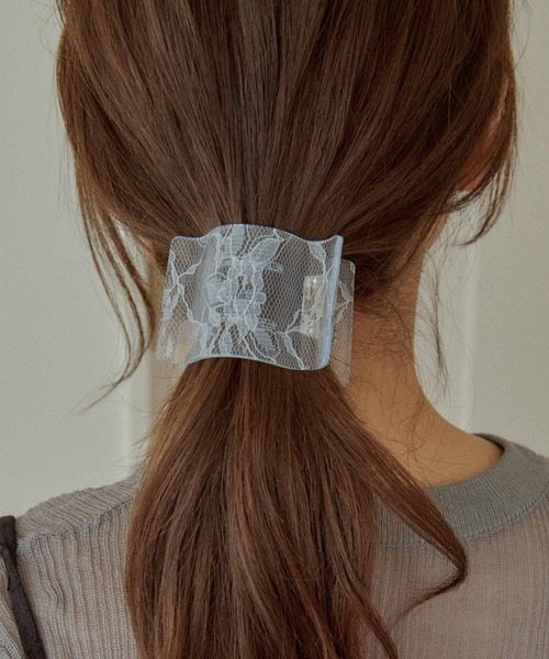 GOLDY ヘアクリップ ワイド ウェーブ アセチ レース ヘアー