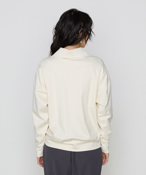 COMME CA（コムサ） tシャツ レーヨンストレッチポンチ ハーフジップ