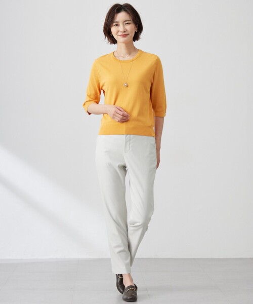 ニット セーター 「洗える」BASIC HT COTTON クールネック プルオーバー レディース ニット セーター 「洗える」BASIC HT COTTON クールネック プル