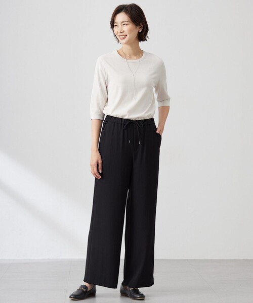 ニット セーター 「洗える」BASIC HT COTTON クールネック プルオーバー レディース ニット セーター 「洗える」BASIC HT COTTON クールネック プル