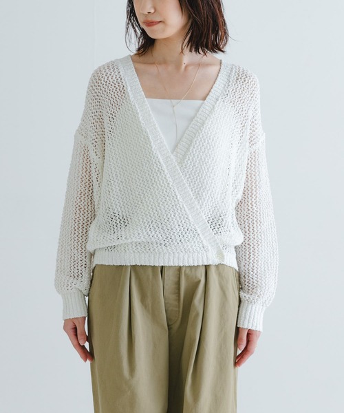 2WAYニットカーディガン FREAK'S STORE/フィッシャーマンニットショート2WAYカーディガン