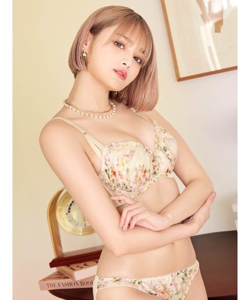 ブラジャー ショーツセット ブライトフルールガーデン育乳脇高