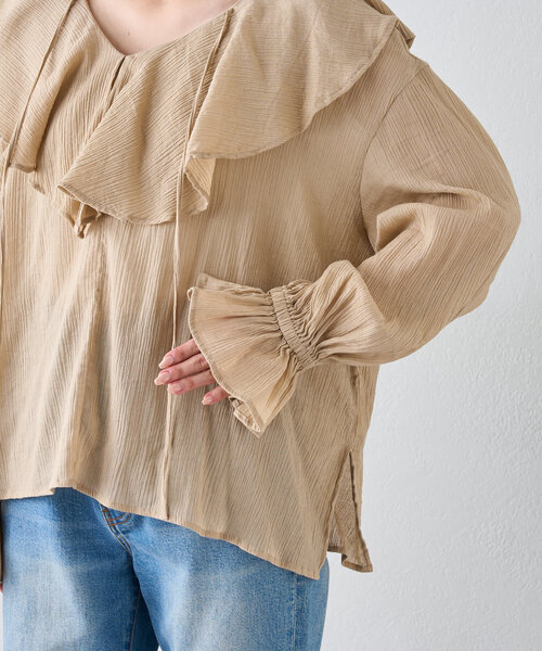 新品　poet シアーカラーチュニックシャツ　ONESIZE 新品poet シアーカラーチュニックシャツONESIZE