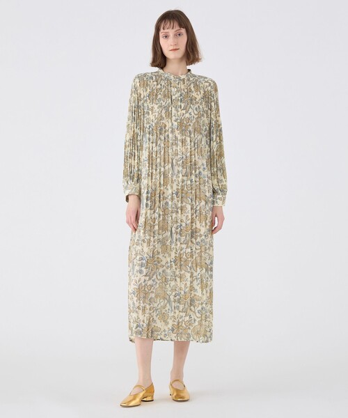 SOULEIADO（ソレイアード） ワンピース ポリエステルプリント プリーツ