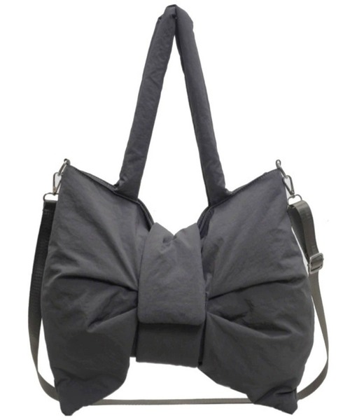 ribbon  2wayBag ブラック Ribbon 2way bag _ Nylon black