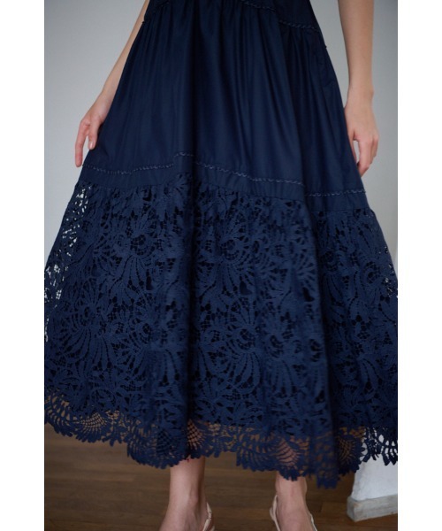 Isabel Lace Belted Dress -NVY- – Estella.K