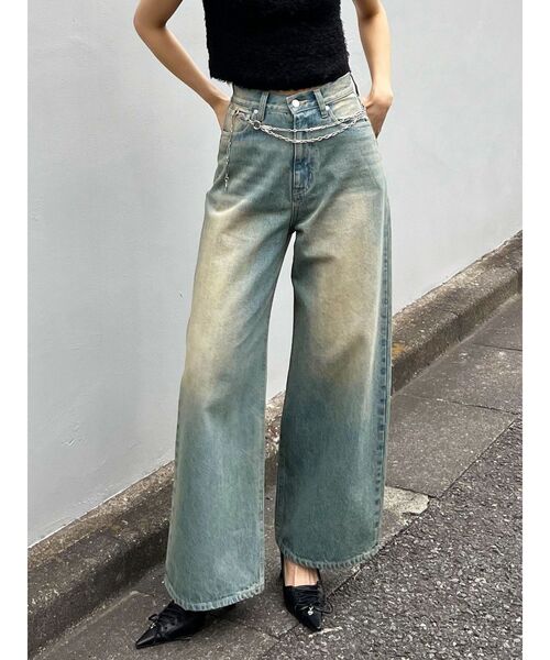 パンツ デニム モードルーズデニムパンツ ヴィンテージ グレー パンツ デニム モードルーズデニムパンツ ヴィンテージ グレー