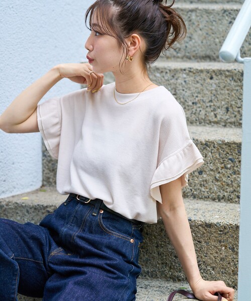 シャツ ニット ラッフルズ フリル T カジュアル おしゃれ かわいい セクシー 大人 楽天市場】【新色登場】ニット レディース 春夏 トップス 半袖