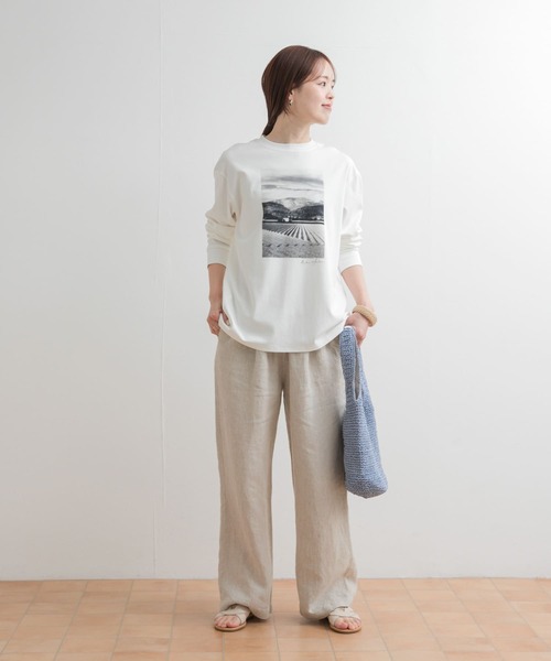 URBAN RESEARCH DOORS tシャツ フォトプリントロングスリーブT
