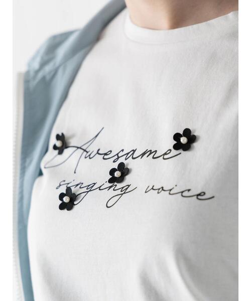 Te chichi TERRASSE tシャツ フラワーモチーフロゴTシャツ
